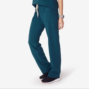 Figs Livingston scrub pants in Caribbean blue